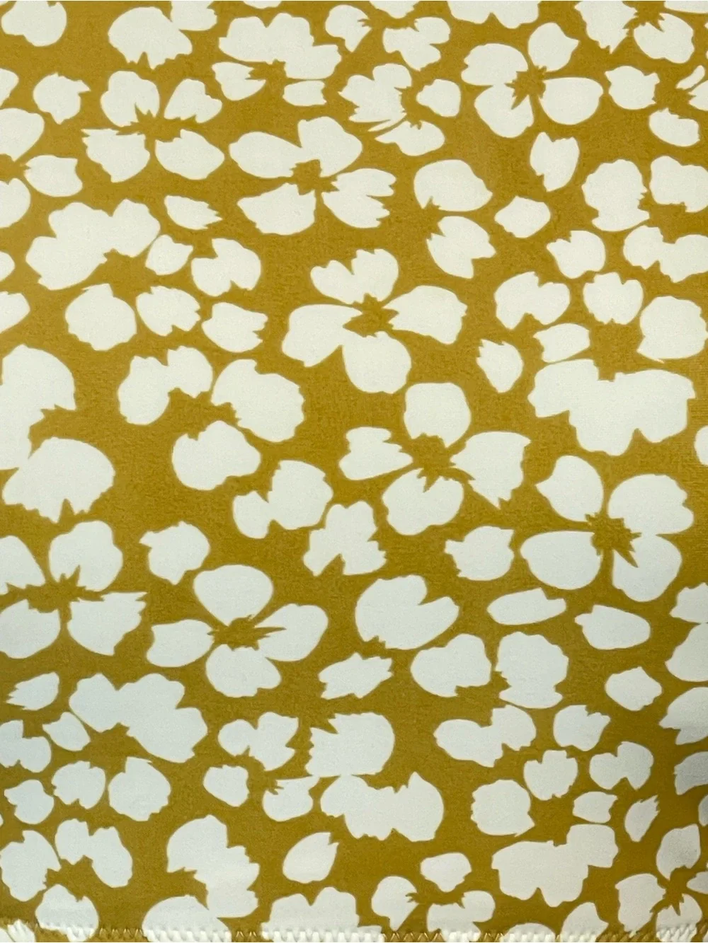 Aerie High-Neck Crop Bikini Top Yellow White Floral Size Large